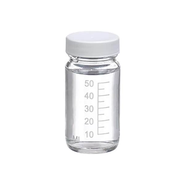 Cp Lab Safety. Wheaton 2 oz Graduated Glass Volumetric Bottles, PTFE Lined PP Caps, Case of 48 W216972 - main